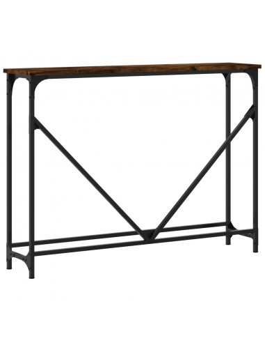 Tavolino Consolle Rovere Fumo 102x22,5x75 cm Legno Multistrato