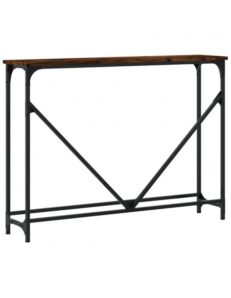 Tavolino Consolle Rovere Fumo 102x22,5x75 cm Legno Multistrato
