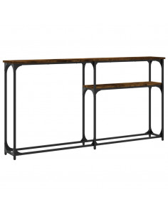 Tavolino Consolle Rovere Fumo 145x22,5x75 cm Legno Multistrato
