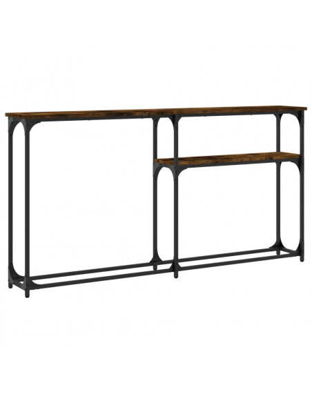 Tavolino Consolle Rovere Fumo 145x22,5x75 cm Legno Multistrato