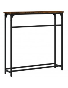 Tavolino Consolle Rovere Fumo 75x19,5x75cm in Legno Multistrato