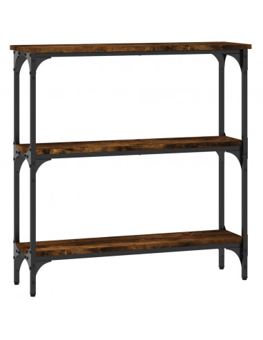 Tavolino Consolle Rovere Fumo 75x22,5x75 cm Legno Multistrato
