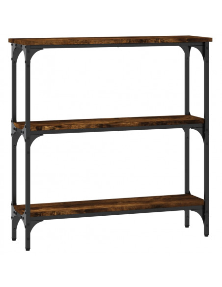 Tavolino Consolle Rovere Fumo 75x22,5x75 cm Legno Multistrato