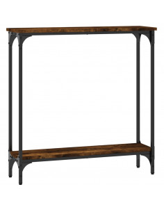 Tavolino Consolle Rovere Fumo 75x22,5x75 cm Legno Multistrato