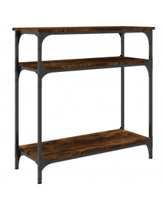 Tavolino Consolle Rovere Fumo 75x29x75 cm in Legno Multistrato