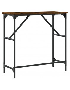 Tavolino Consolle Rovere Fumo 75x32x75 cm in Legno Multistrato