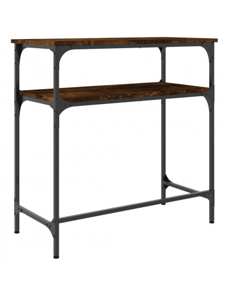 Tavolino Consolle Rovere Fumo 75x35,5x75cm in Legno Multistrato
