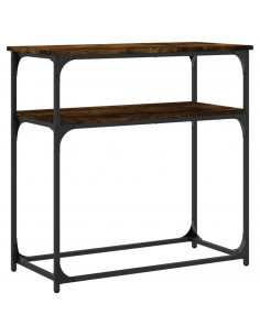 Tavolino Consolle Rovere Fumo 75x35,5x75cm in Legno Multistrato