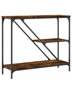 Tavolino Consolle Rovere Fumo 88,5x30x75cm in Legno Multistrato