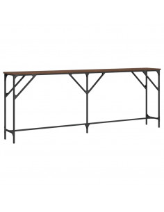 Tavolino Consolle Rovere Marrone 200x29x75 cm Legno Multistrato