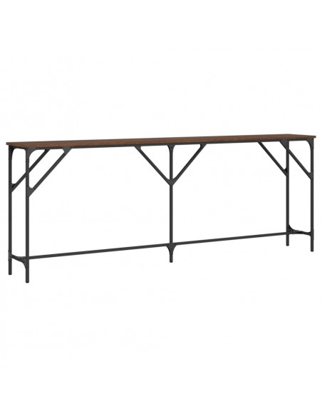 Tavolino Consolle Rovere Marrone 200x29x75 cm Legno Multistrato