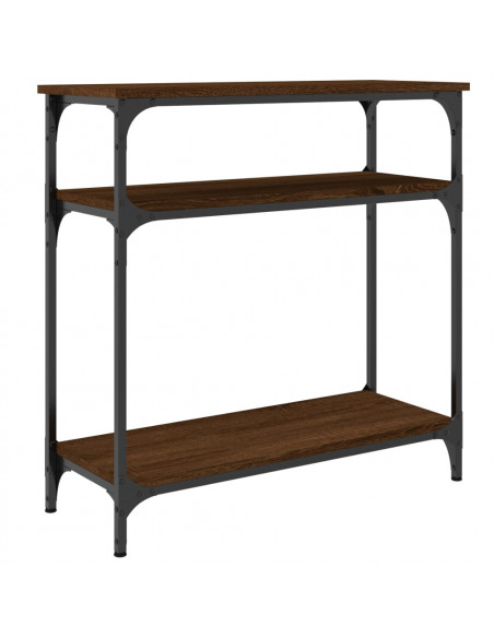 Tavolino Consolle Rovere Marrone 75x29x75 cm Legno Multistrato