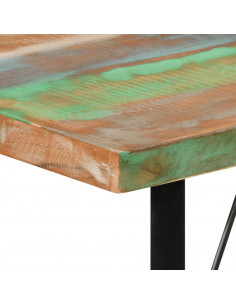 Tavolino da Bar 110x55x107cm Legno Massello di Recupero e Ferro