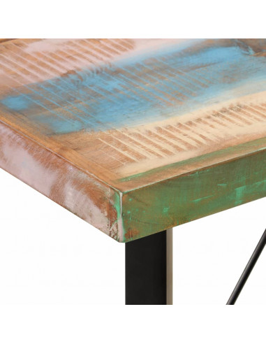Tavolino da Bar 150x70x107cm Legno Massello di Recupero e Ferro