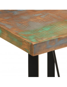 Tavolino da Bar 55x55x107 cm Legno Massello di Recupero e Ferro