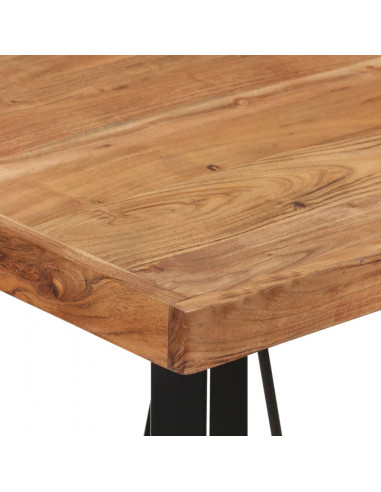 Tavolino da Bar 55x55x107cm in Legno Massello di Acacia e Ferro