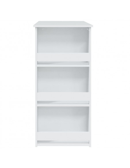 Tavolino da Bar con Mensole Bianco 102x50x103,5 cm Truciolato
