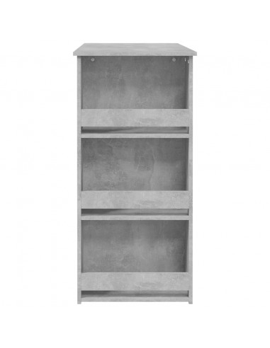 Tavolino da Bar con Portaoggetti Grigio Cemento 102x50x103,5 cm