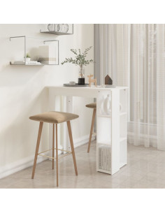 Tavolino da Bar con Ripiani Bianco 102x50x103,5cm in Truciolato