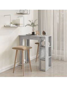 Tavolino da Bar con Ripiani Grigio Cemento 102x50x103,5 cm