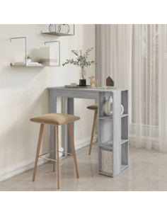 Tavolino da Bar con Ripiani Grigio Sonoma 102x50x103,5 cm