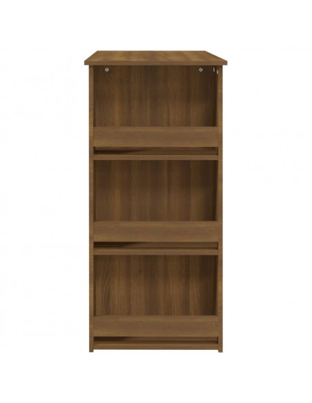 Tavolino da Bar con Ripiani Marrone Rovere 102x50x103,5 cm