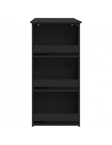Tavolino da Bar con Ripiani Nero 102x50x103,5 cm in Truciolato