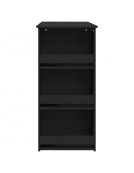 Tavolino da Bar con Ripiani Nero 102x50x103,5 cm in Truciolato