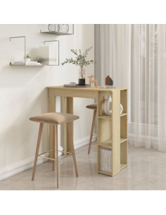 Tavolino da Bar con Ripiani Sonoma 102x50x103,5cm in Truciolato