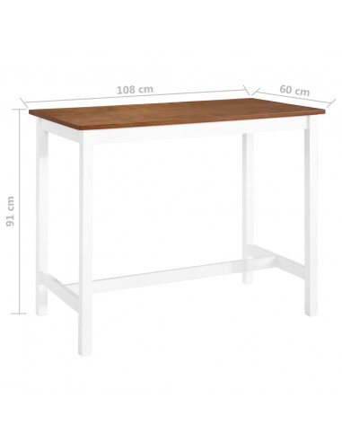Tavolino da Bar in Legno Massello 108x60x91 cm