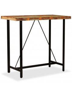 Tavolino da Bar in Legno Massello di Recupero 120x60x107 cm