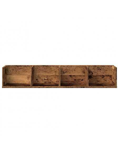Scaffale Porta CD a Parete Antico 100x18x18cm Legno Multistrato