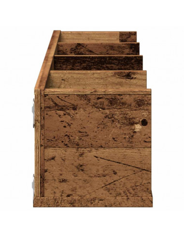 Scaffale Porta CD a Parete Antico 100x18x18cm Legno Multistrato