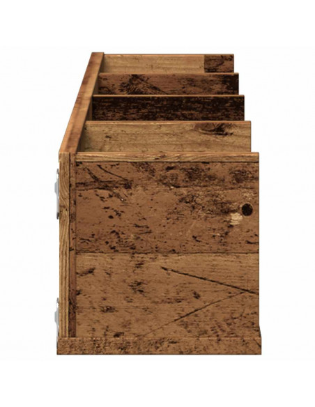 Scaffale Porta CD a Parete Antico 100x18x18cm Legno Multistrato