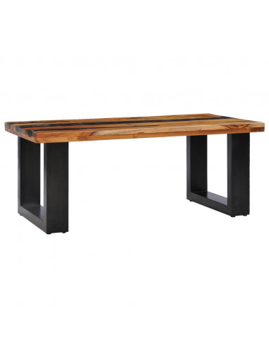 Tavolino da Caffè 100x50x40 cm Legno Massello Teak e Poliresina