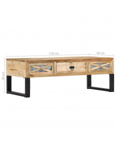 Tavolino da Caffè 110x50x38 cm in Legno Massello di Mango