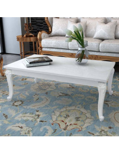 Tavolino da Caffè 115x65x42 cm Bianco Lucido