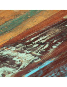 Tavolino da Caffè 120x50x30cm Legno Massello Recuperato Acciaio