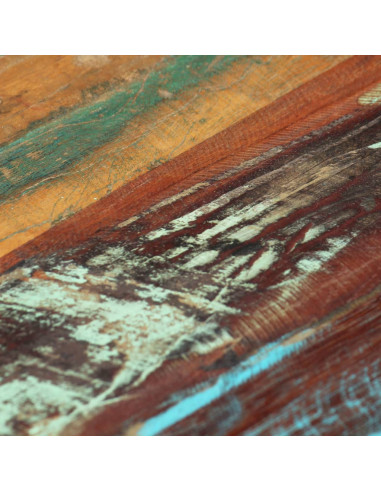 Tavolino da Caffè 120x50x30cm Legno Massello Recuperato Acciaio