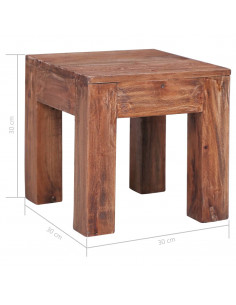 Tavolino da Caffè 30x30x30 cm in Legno Massello di Recupero