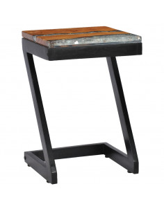 Tavolino da Caffè 30x30x50 cm Legno Massello Teak e Poliresina