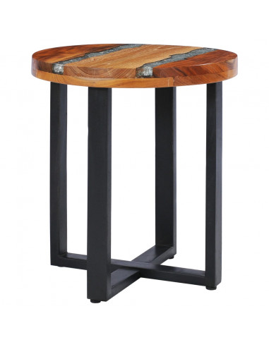 Tavolino da Caffè 40x45 cm Legno Massello Teak e Poliresina