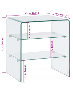Tavolino da Caffè 50x40x56 cm in Vetro Temperato