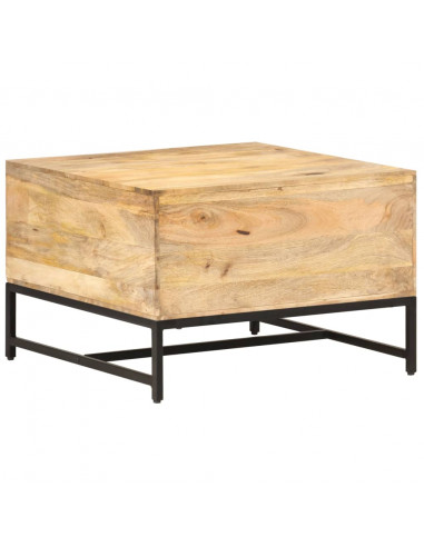 Tavolino da Caffè 67x67x45 cm in Legno Massello di Mango