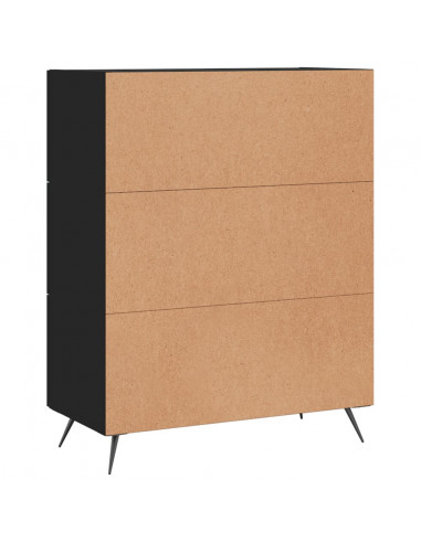 Credenza Nera 69,5x34x90 cm in Legno Multistrato