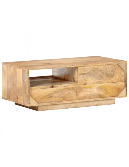 Tavolino da Caffè 90x50x35 cm in Legno Massello di Mango