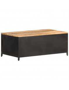 Tavolino da Caffè 90x50x37 cm in Legno Massello di Mango Grezzo