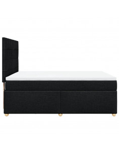 Giroletto a Molle con Materasso Nero 160x200 cm in Tessuto 2