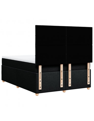 Giroletto a Molle con Materasso Nero 160x200 cm in Tessuto