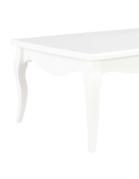 Tavolino da Caffè Bianco 110x60x40 cm in Legno Massello di Pino